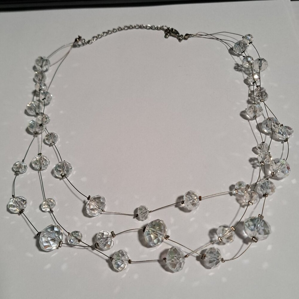 multistrand necklace 3 strands of beads